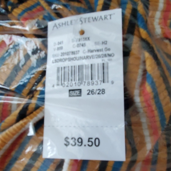 ☆ ASHLEY STEWART ☆ HARVEST GOLD STRIPE TWIST BACK - Picture 6 of 7